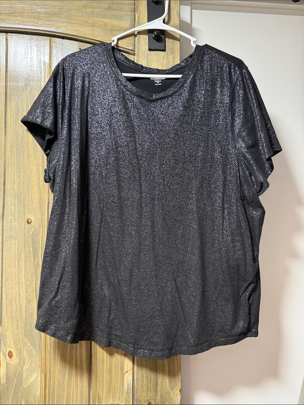 Old Navy Metallic Black Short Sleeve Top